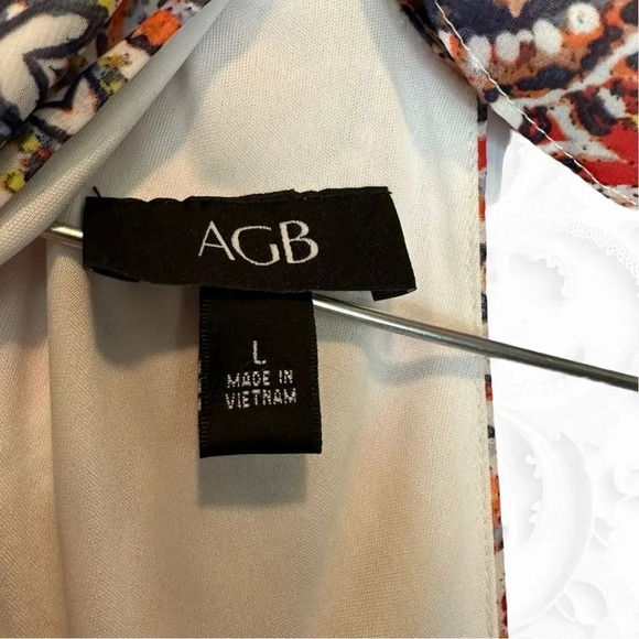 AGB Sleeveless Multicolor Print Sleeveless Blouse size L - Picture 3 of 5